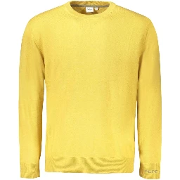 Yellow Cotton Men Sweater