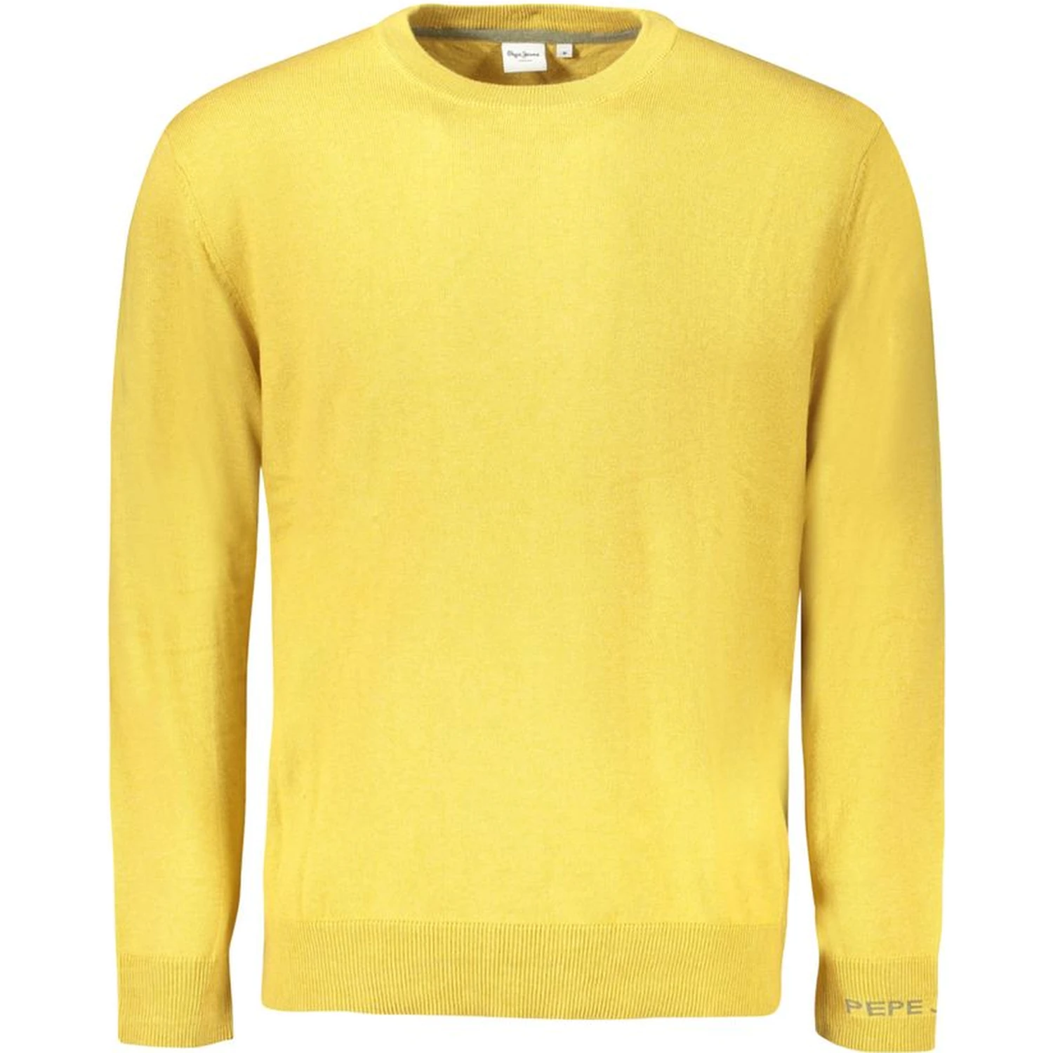 Yellow Cotton Men Sweater