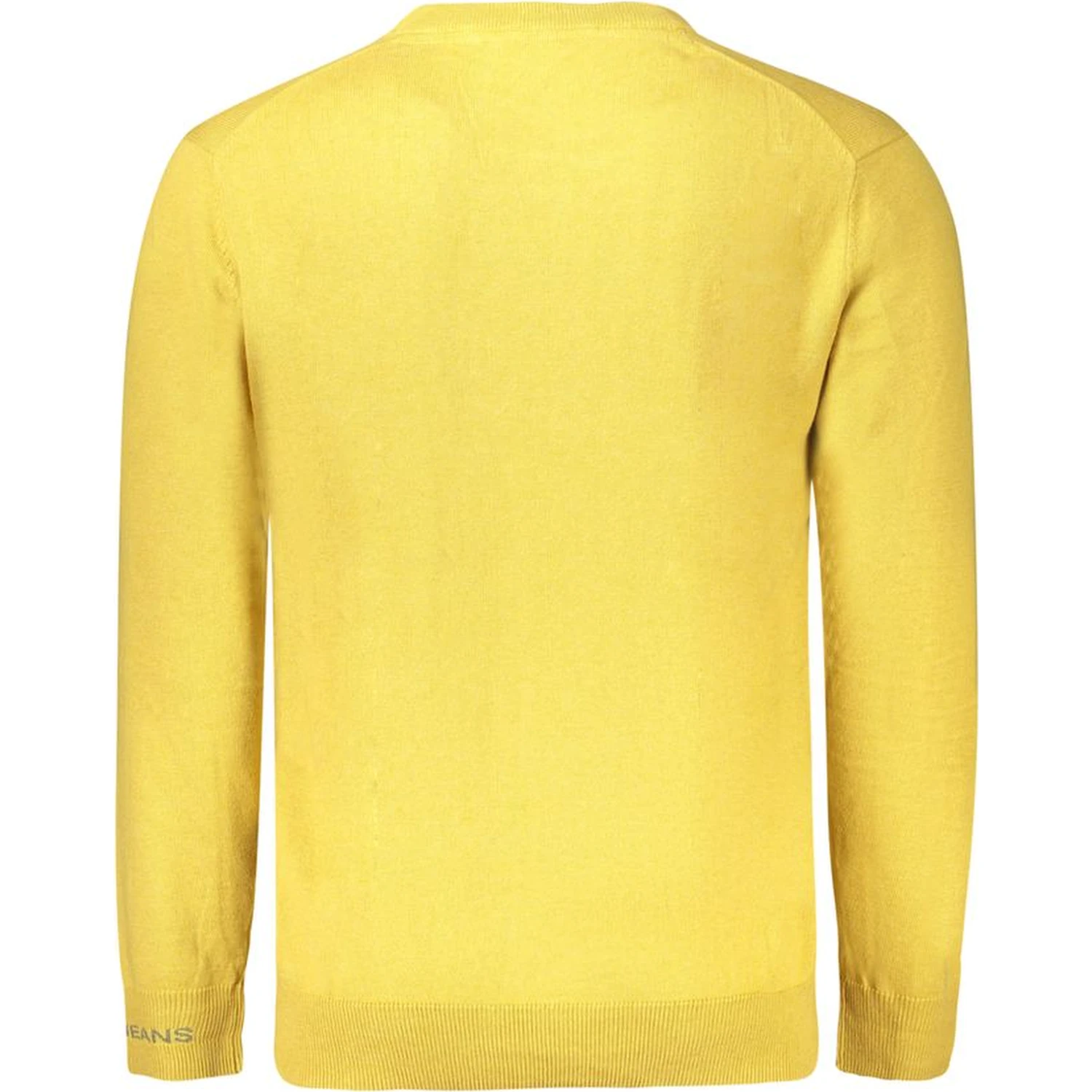 Yellow Cotton Men Sweater