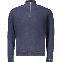 Blue Cotton Men Sweater