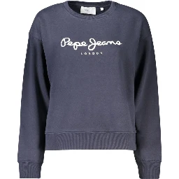 Blue Cotton Women Sweatshirt