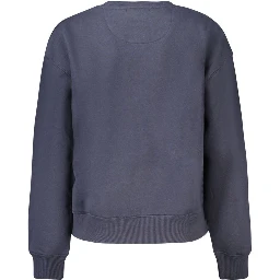 Blue Cotton Women Sweatshirt