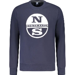 Blue Cotton Men Sweatshirt