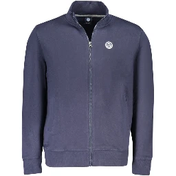 Blue Cotton Men Sweatshirt