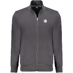 Black Cotton Men Sweatshirt