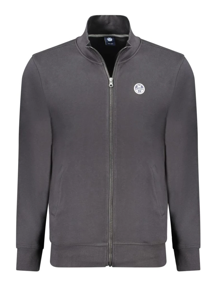 Black Cotton Men Sweatshirt