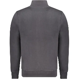 Black Cotton Men Sweatshirt