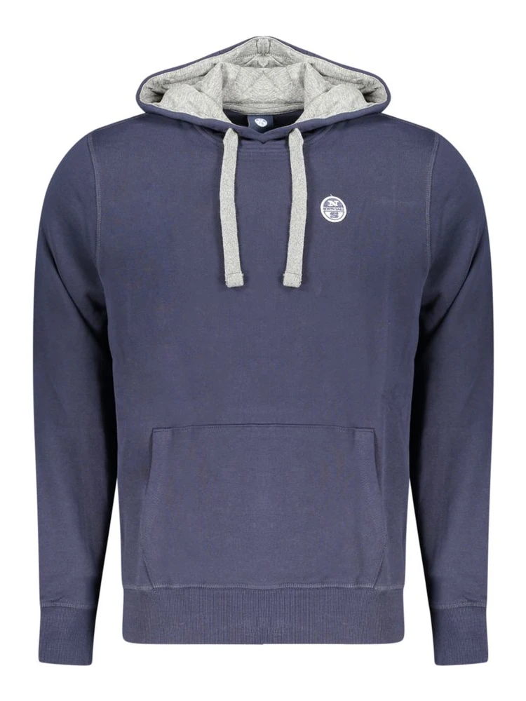 Blue Cotton Men's Hoodie