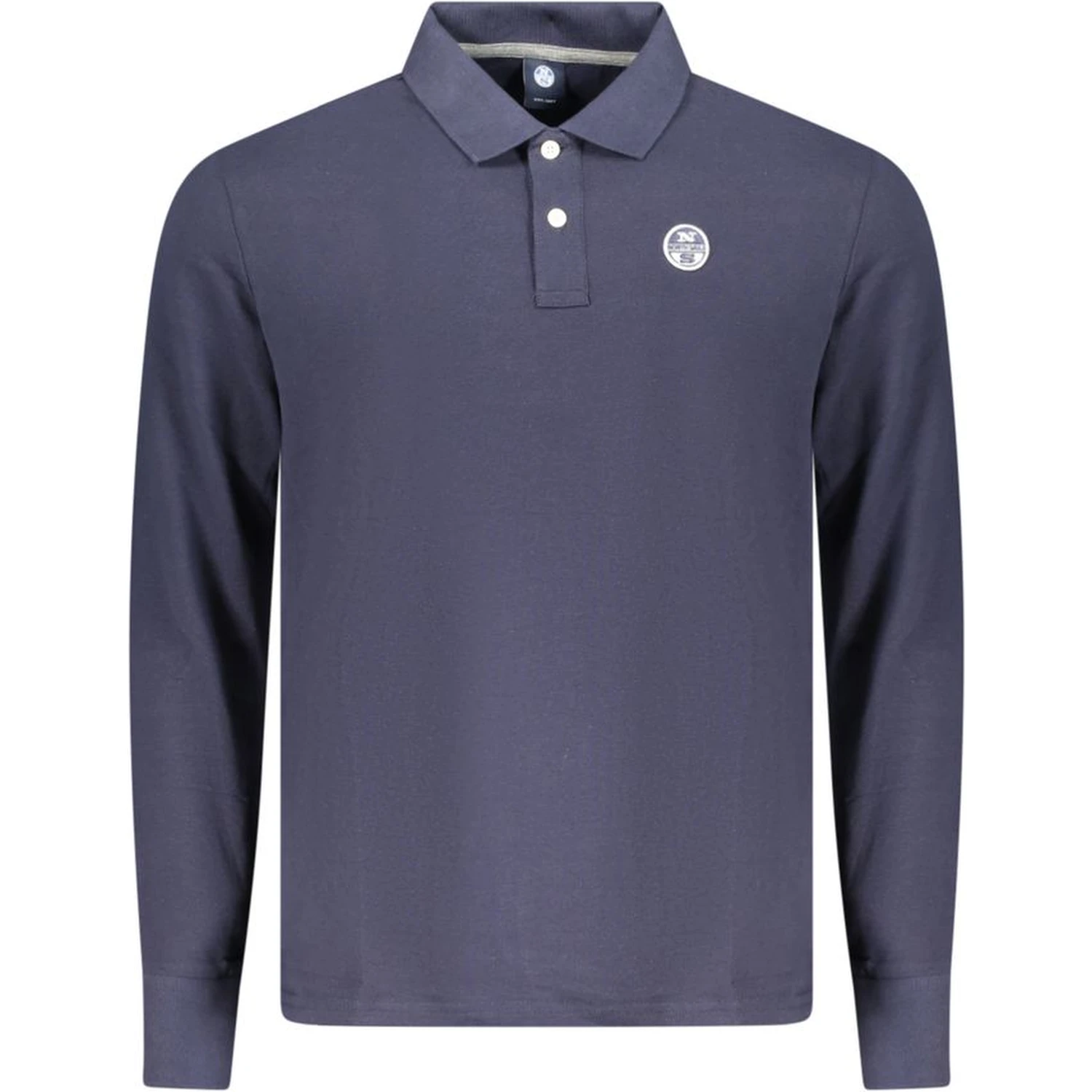 Blue Cotton Men Polo Shirt