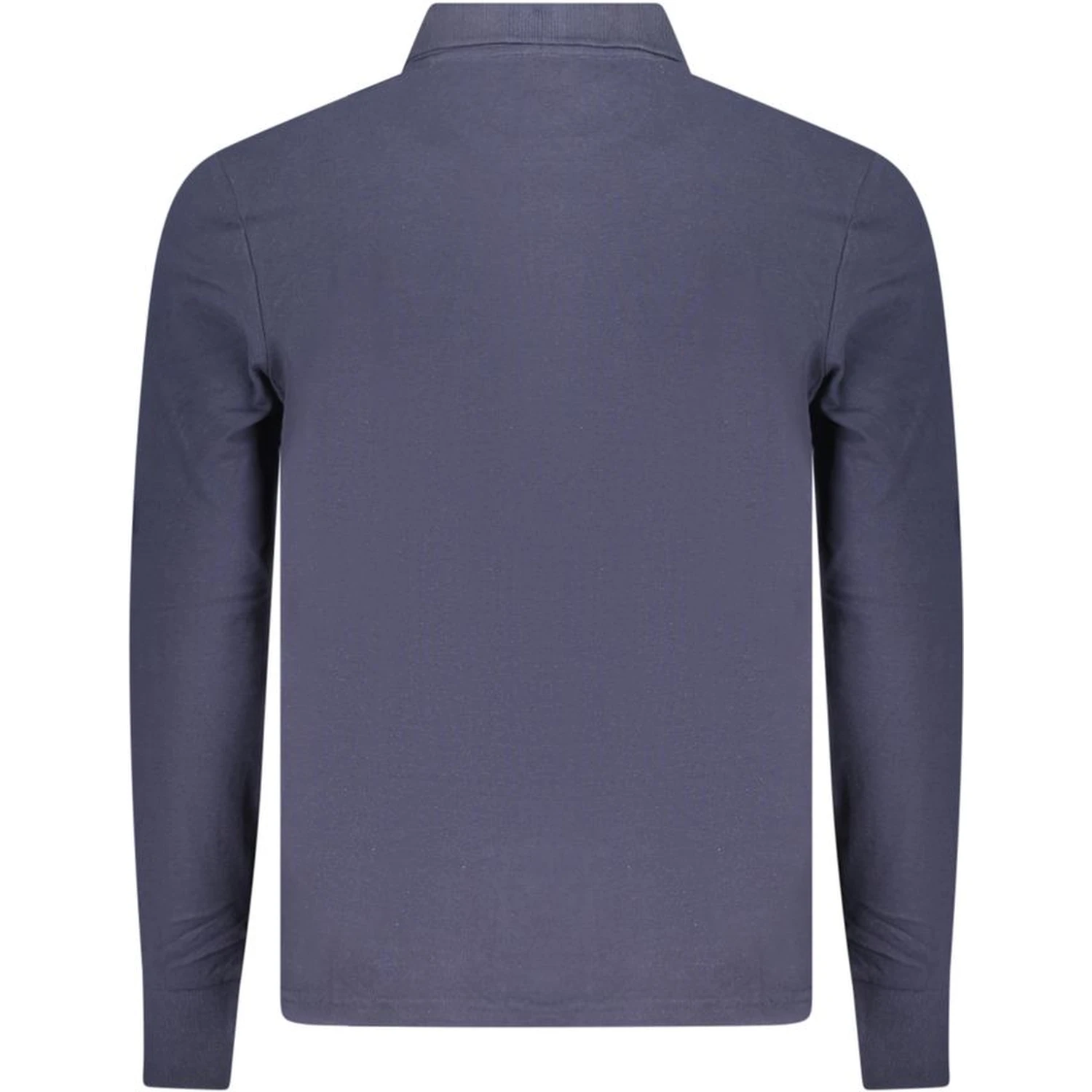 Blue Cotton Men Polo Shirt