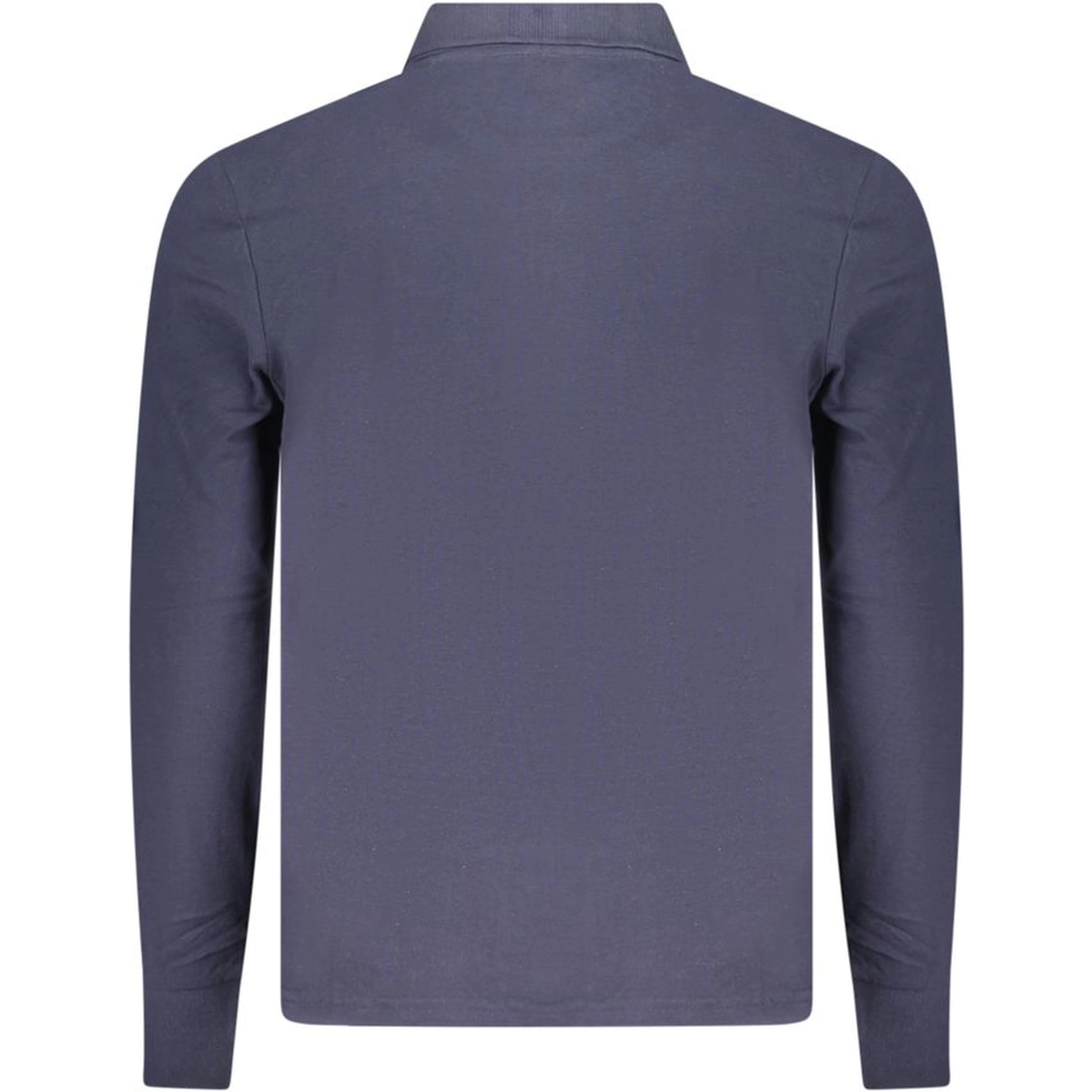 Blue Cotton Men Polo Shirt