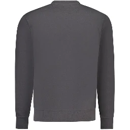 Black Cotton Men Sweatshirt