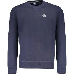 Blue Cotton Men Sweatshirt