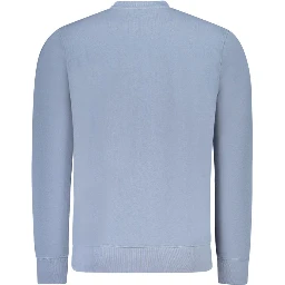 Blue Cotton Men Sweatshirt
