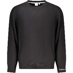 Black Cotton Men Sweater