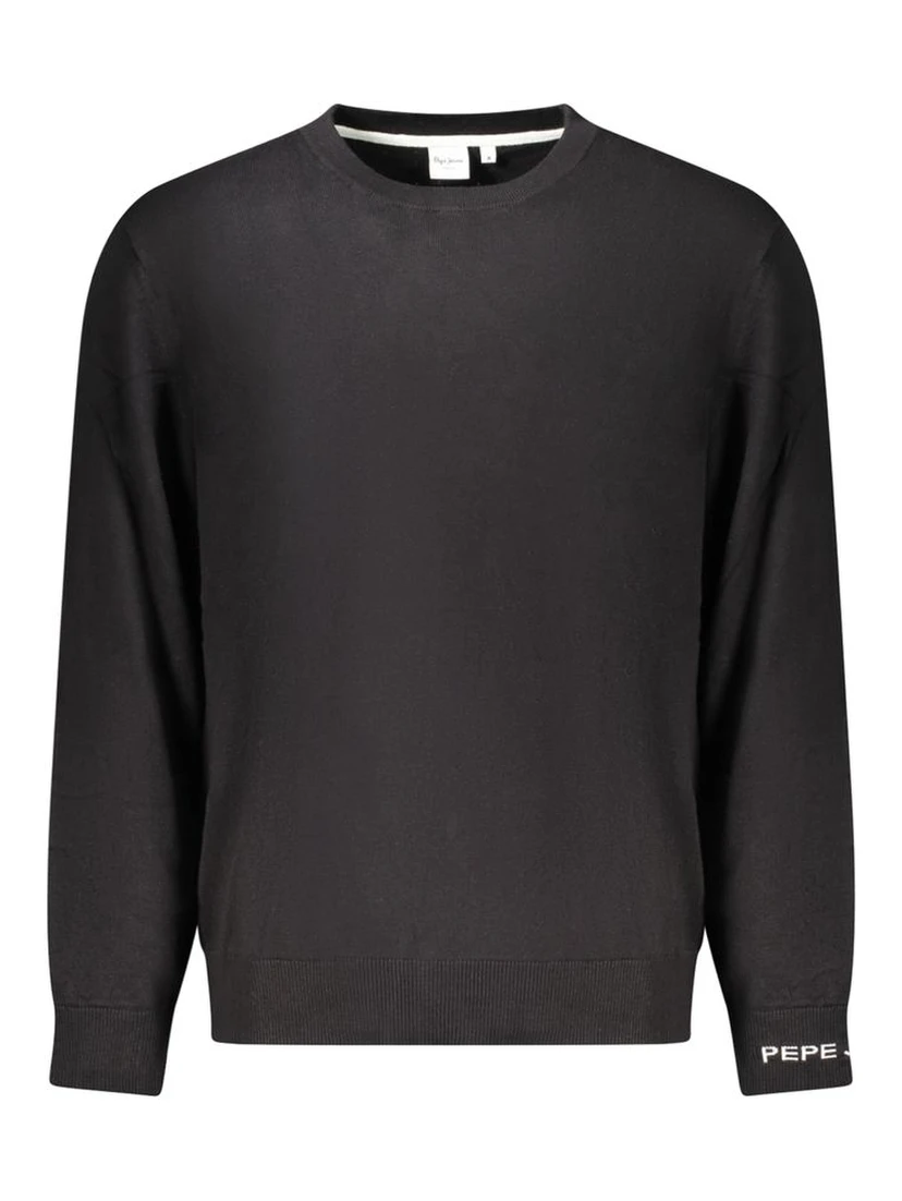 Black Cotton Men Sweater