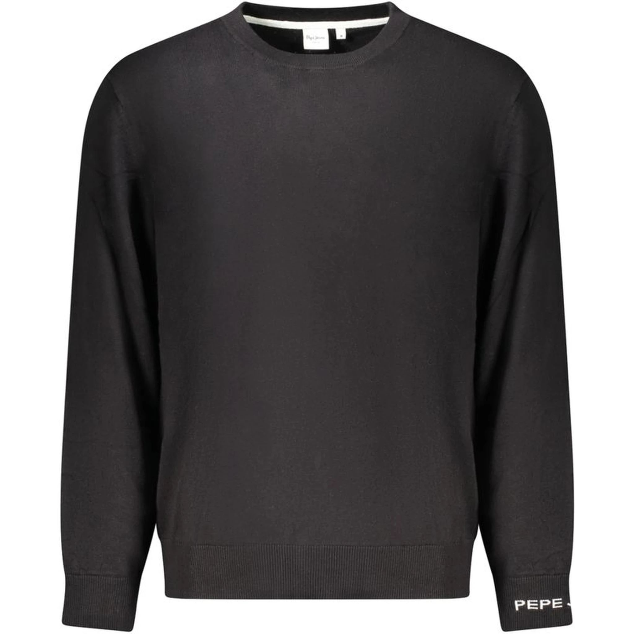 Black Cotton Men Sweater