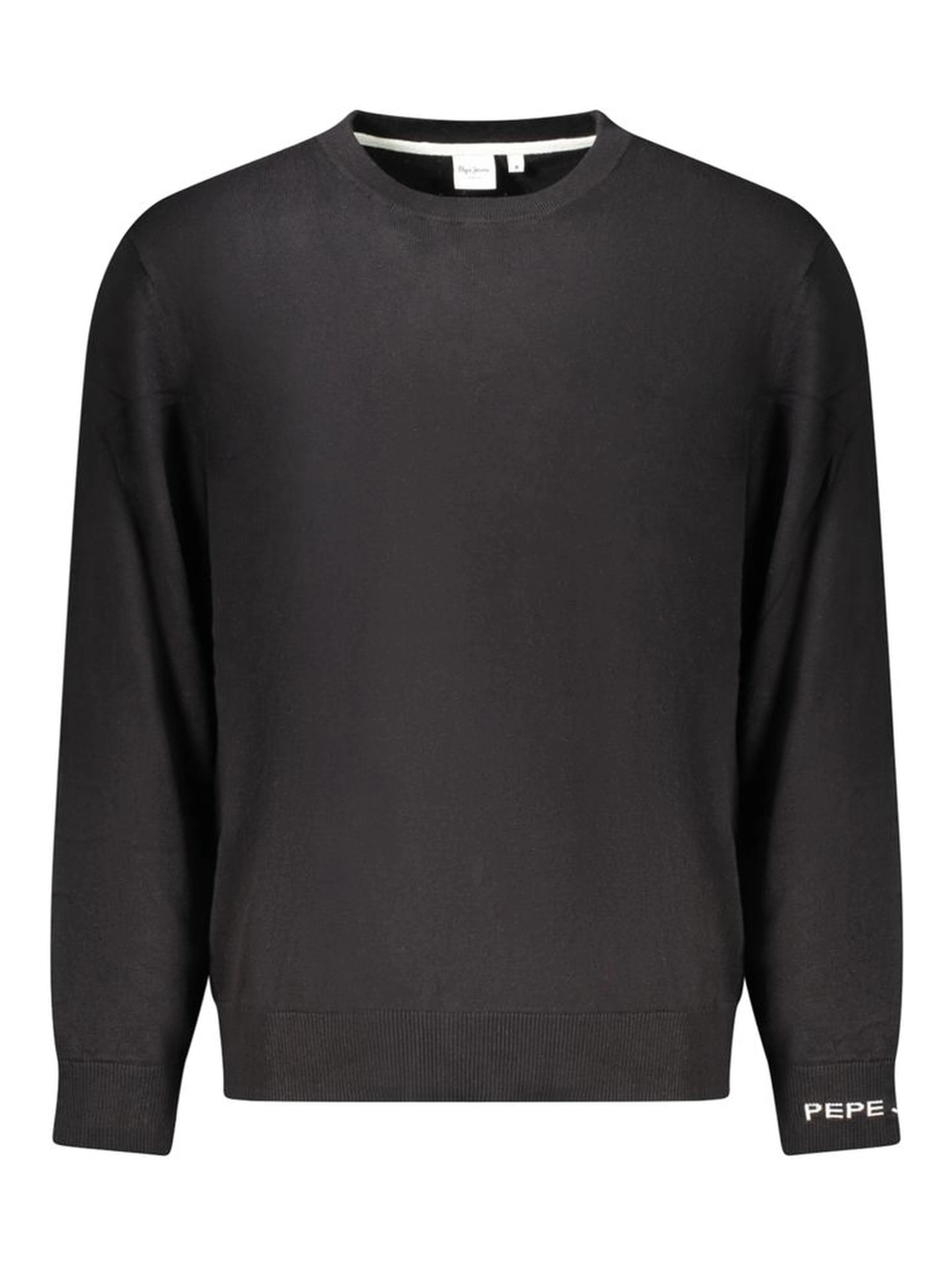 Black Cotton Men Sweater