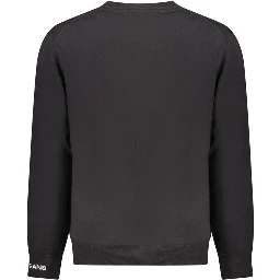Black Cotton Men Sweater