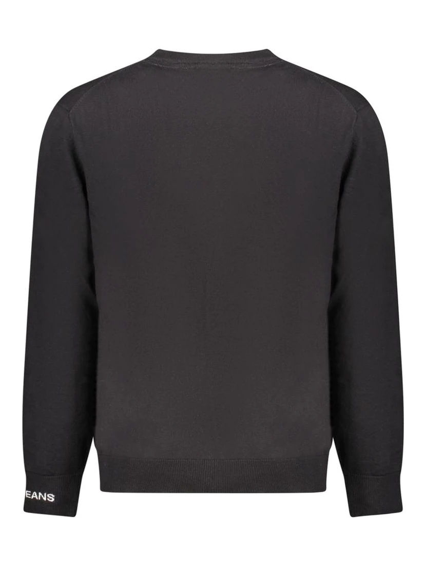 Black Cotton Men Sweater