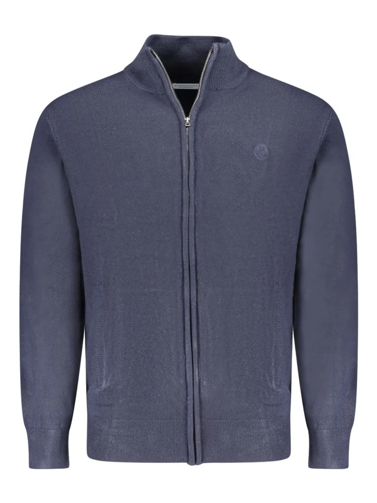 Blue Acrylic Men's Cardigan