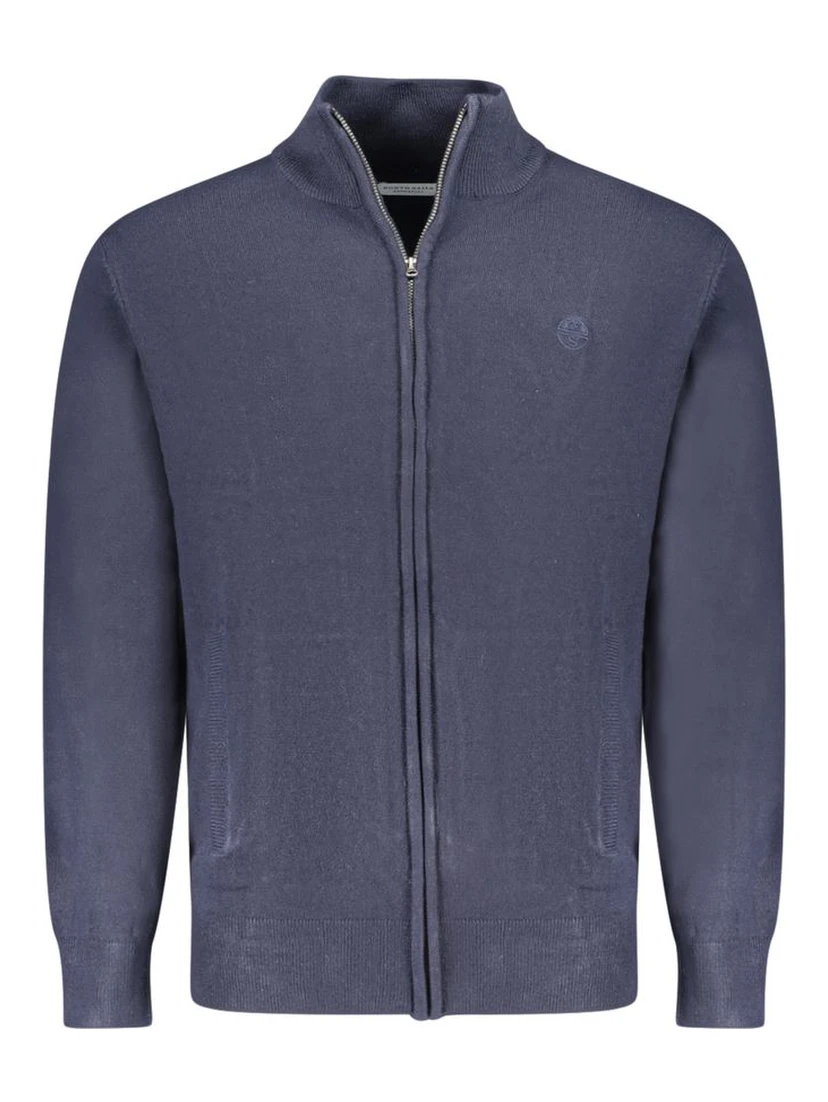 Blue Acrylic Men's Cardigan