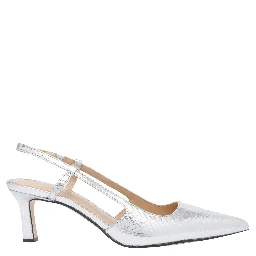 60mm leather slingback pumps