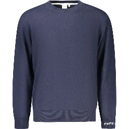 Blue Cotton Men Sweater