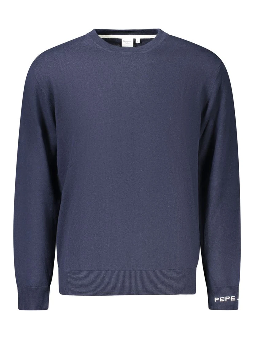 Blue Cotton Men Sweater
