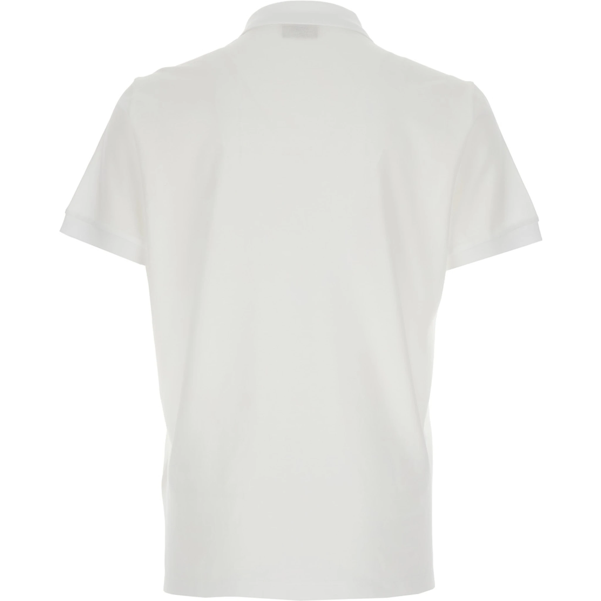 White Polo Shirt with Classic Collar and Metallic FF Plaque on the Front in Cotton Woman