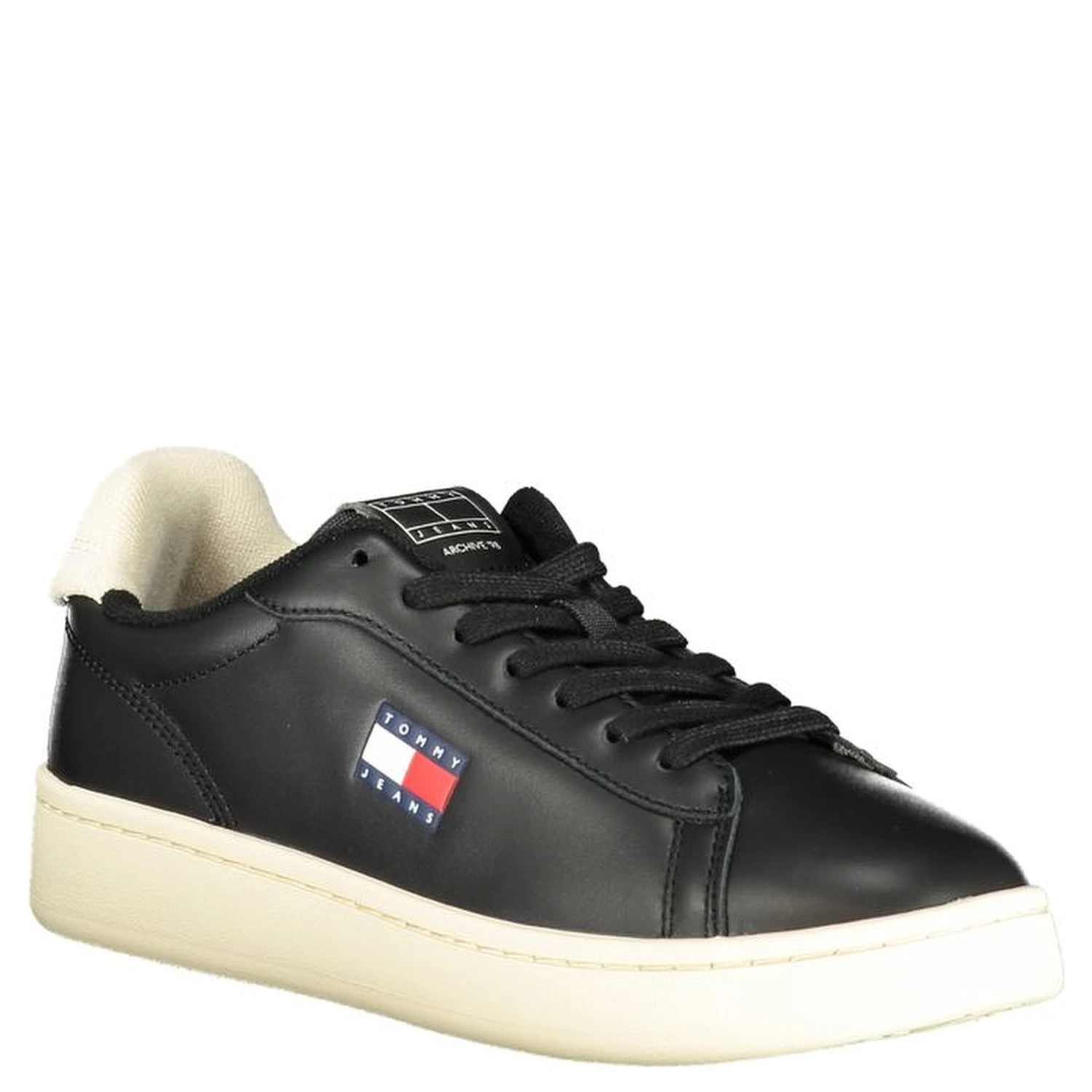 Black Leather Women Sneaker