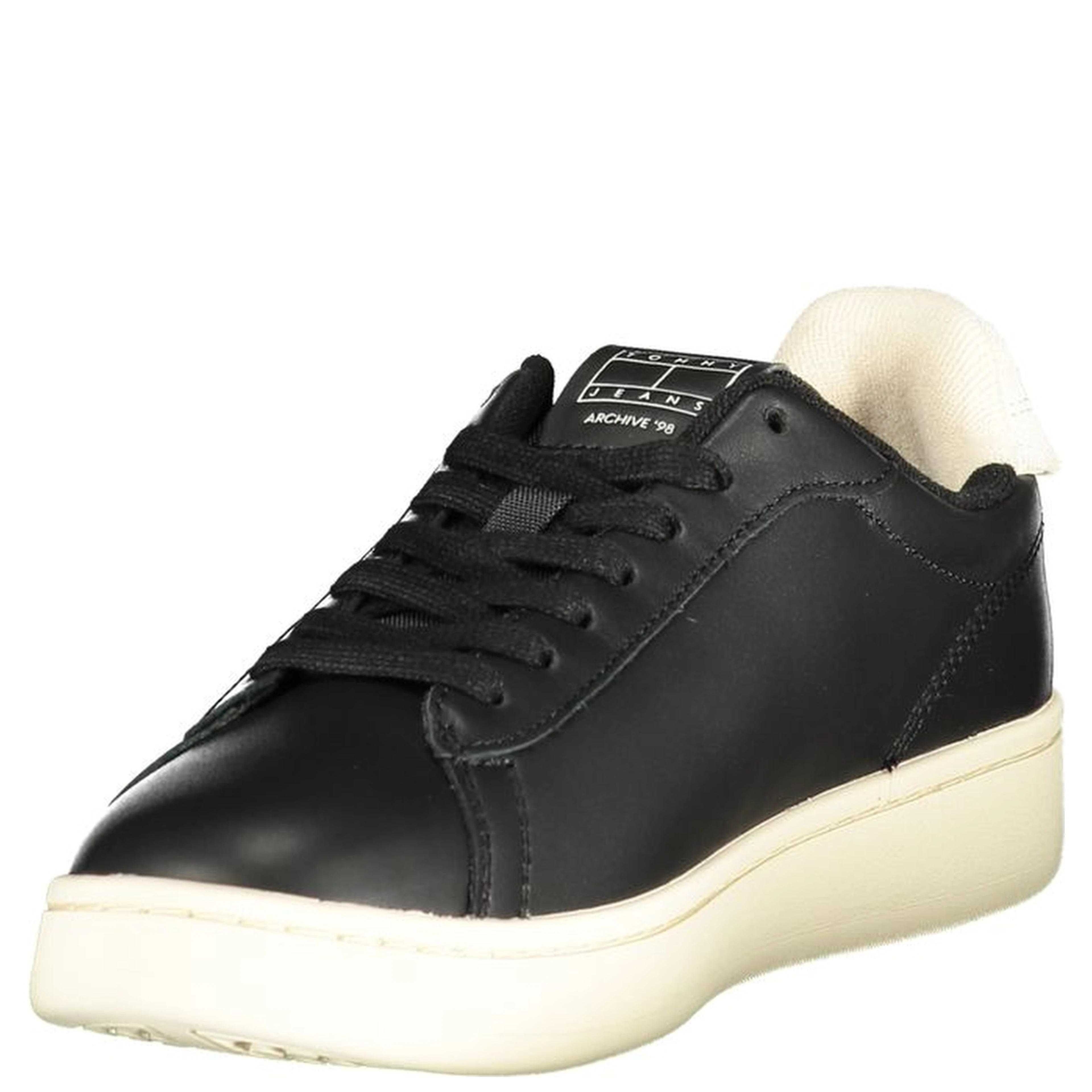 Black Leather Women Sneaker