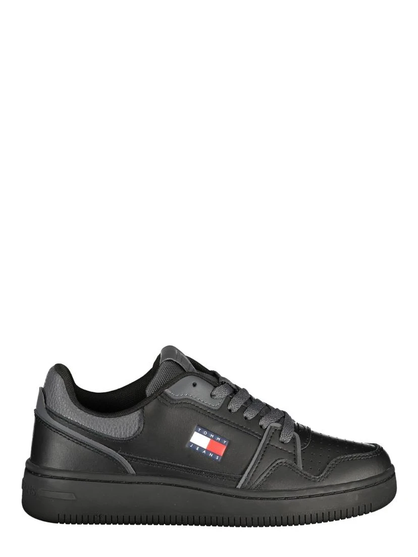 Black Leather Women Sneaker