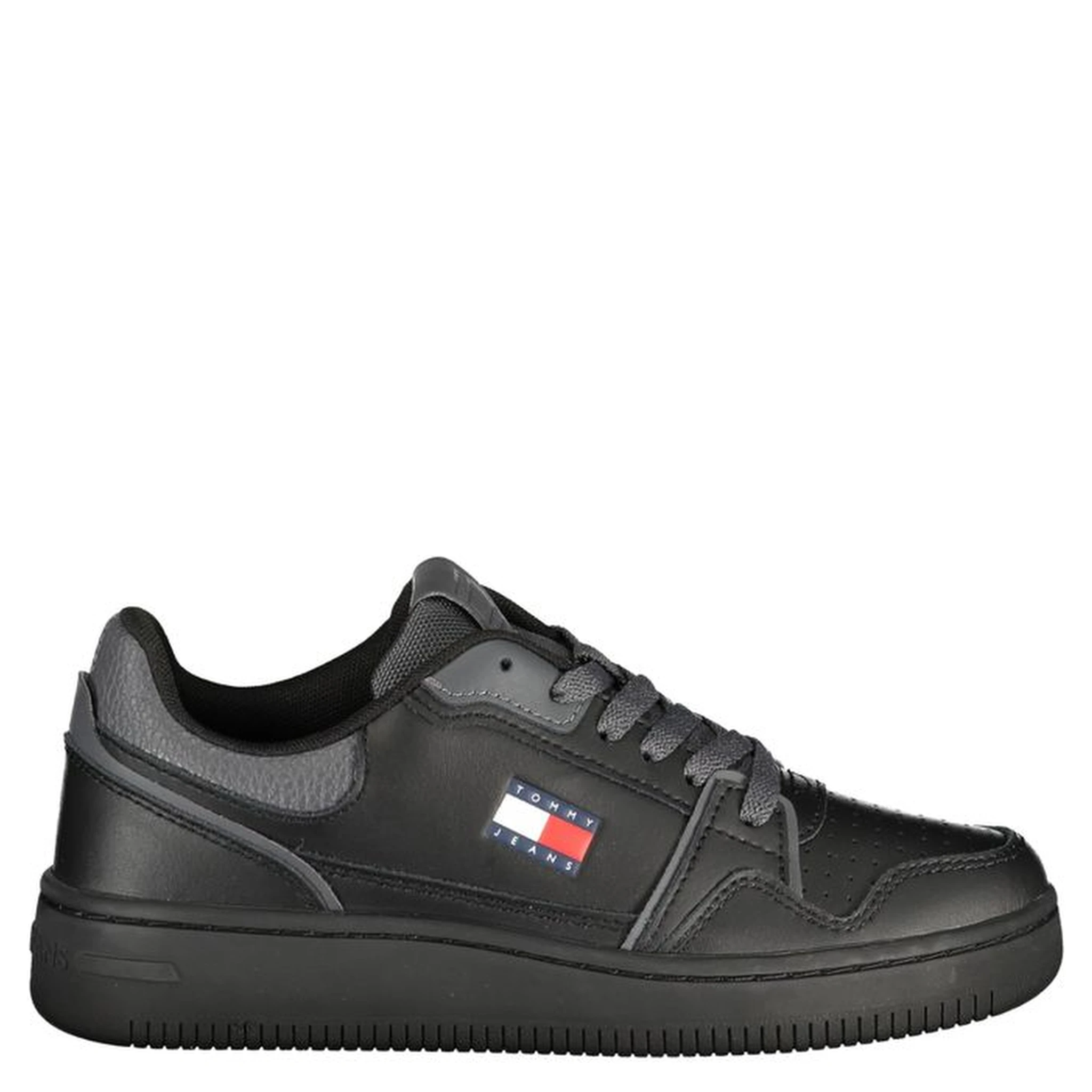 Black Leather Women Sneaker