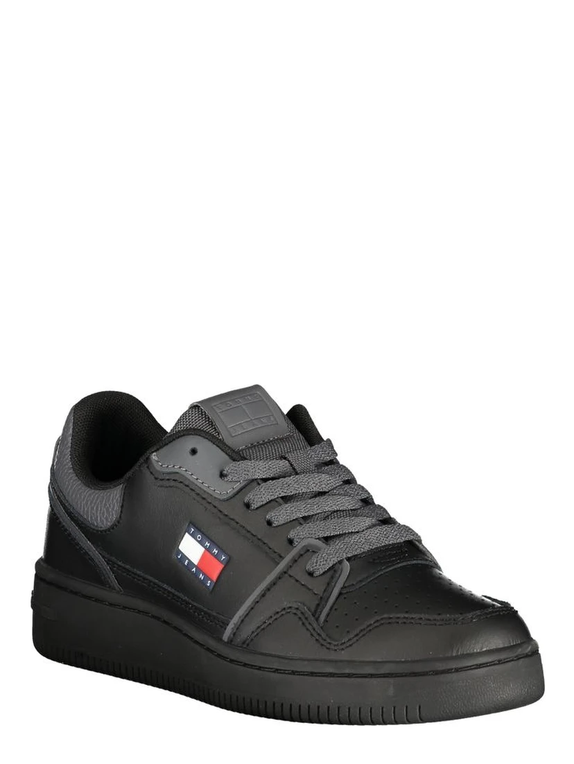 Black Leather Women Sneaker