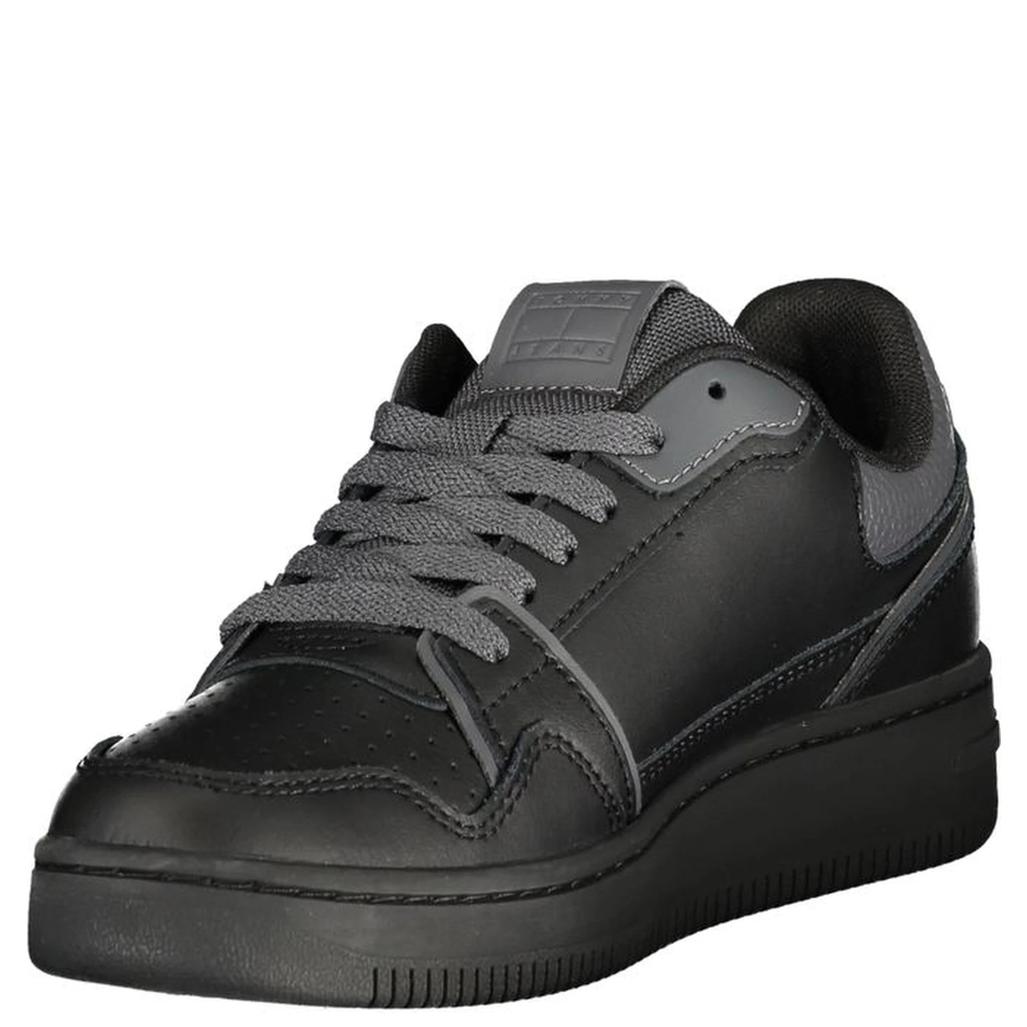 Black Leather Women Sneaker