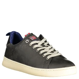 Black Polyester Men Sneaker
