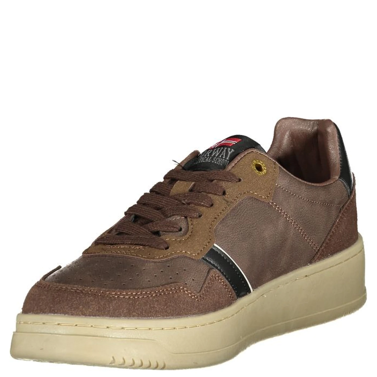 Brown Polyester Men Sneaker