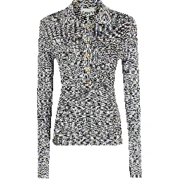 Spacedyed logo-button polo top