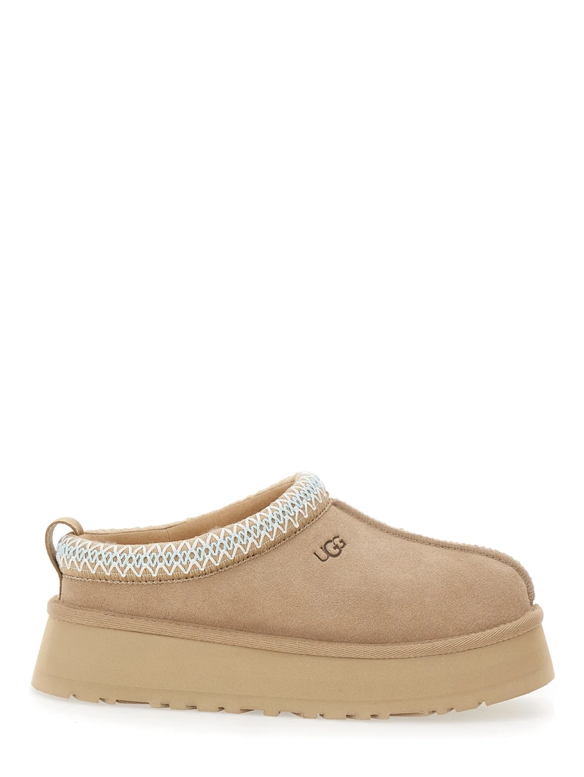 Tazz Beige Sabot with Embossed Logo in Suede Woman