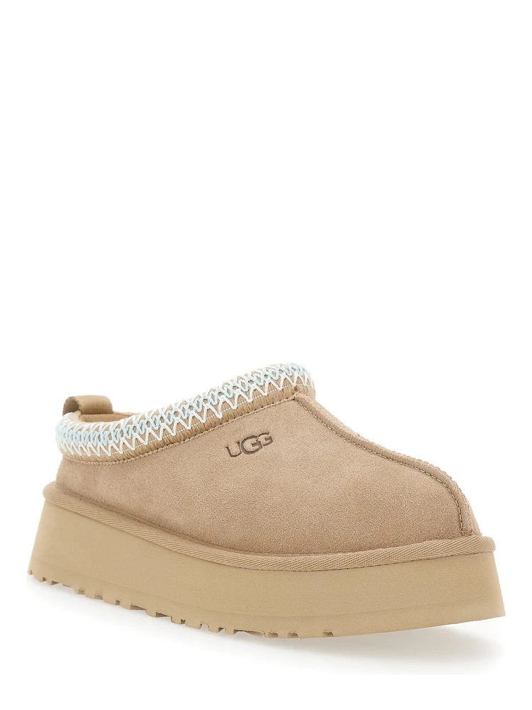 Tazz Beige Sabot with Embossed Logo in Suede Woman alternative