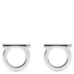 Silver-Colored Gancini Earrings in Brass Woman