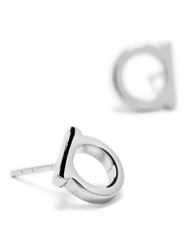 Silver-Colored Gancini Earrings in Brass Woman alternative