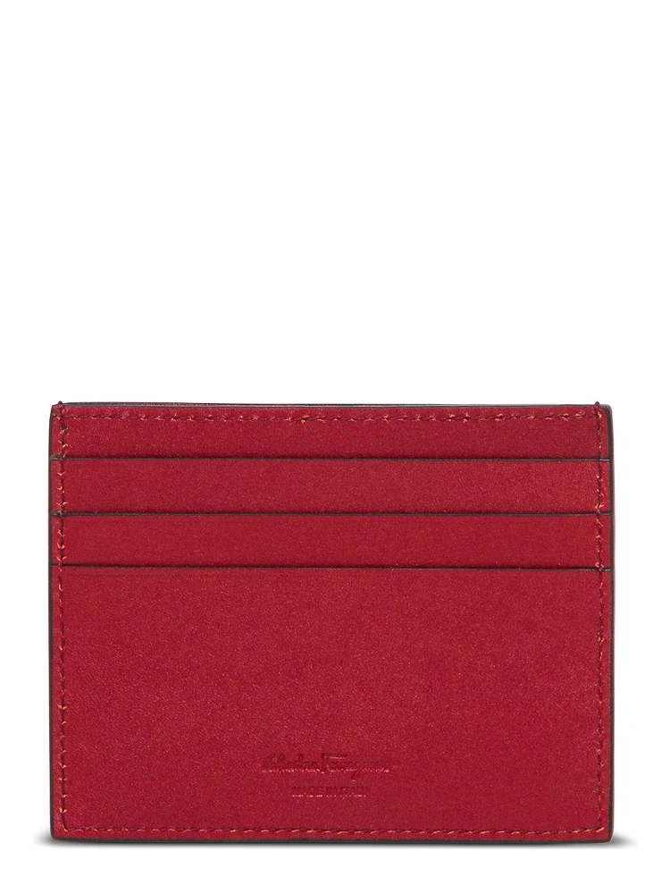 Salvatore Ferragamo Mans Revival Black  Leather Card Holder with Gancini Buckle alternative