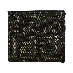 Brown and Tobacco Bi-Fold Wallet with Fendi Roma Lettering in Leather Man