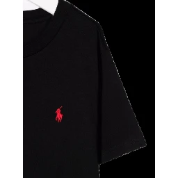 Polo Ralph Lauren Boy Black Cotton T-Shirt with Logo