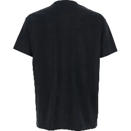 Black Crewneck T-Shirt with Orb Embroidery on the Front in Cotton Man