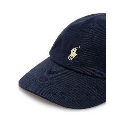 Blue Cotton Hat with Logo