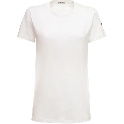 White T-shirt in Jersey with Logo Patch on the Sleeve MONCLER Woman
