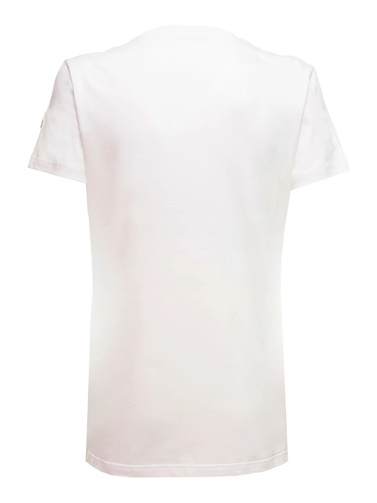 White T-shirt in Jersey with Logo Patch on the Sleeve MONCLER Woman alternative